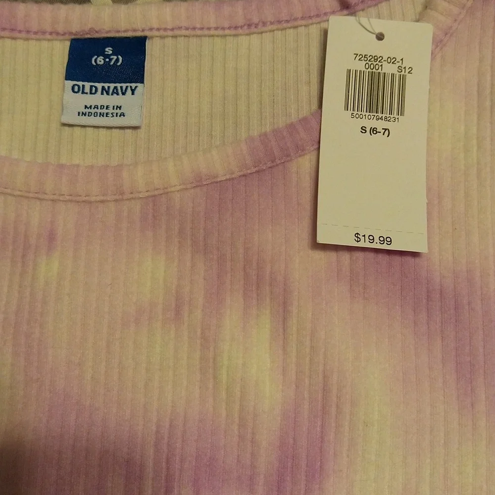 NWT Old Navy Lilac and Cream Tie-Dye Kids Shirt